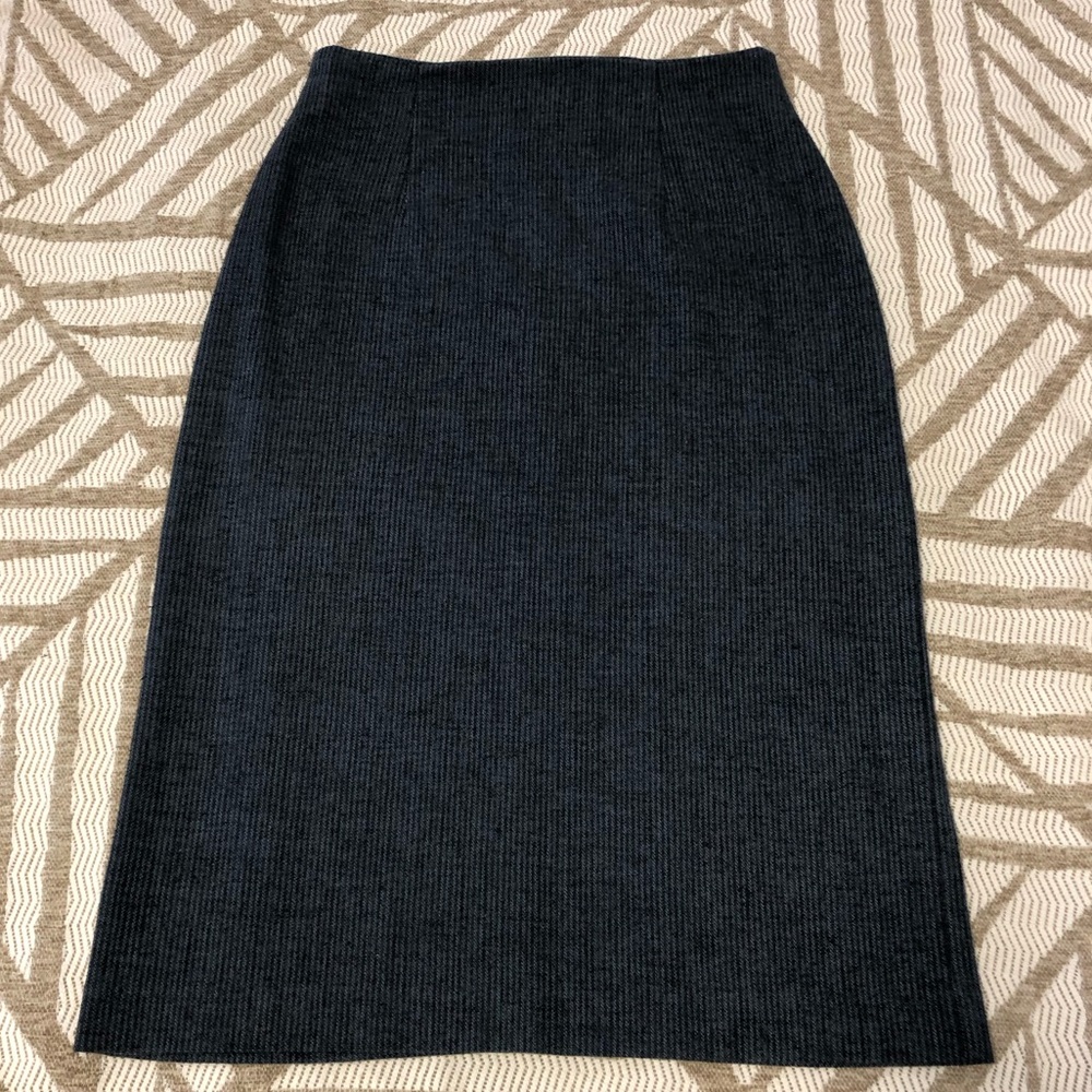Vintage Charcoal Pinstripe Pencil Skirt